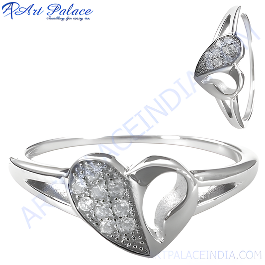 Indian Design Cubic Zirconia 925 Silver Ring