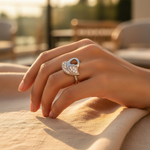 将图像加载到图库查看器中， 925 Silver Heart Ring with Cubic Zirconia | Women's Ring
