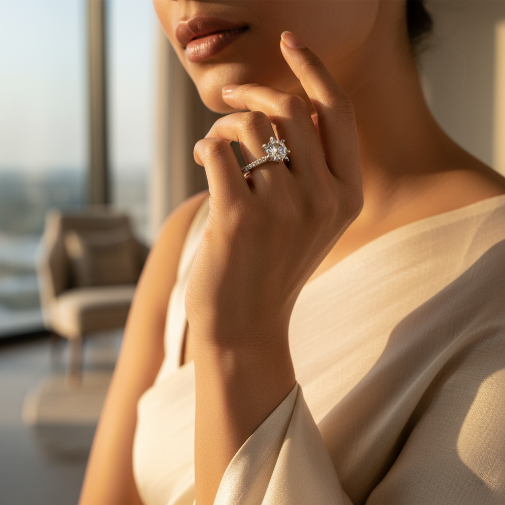 925 Silver Cubic Zirconia Ring for Women | Engagement Gift