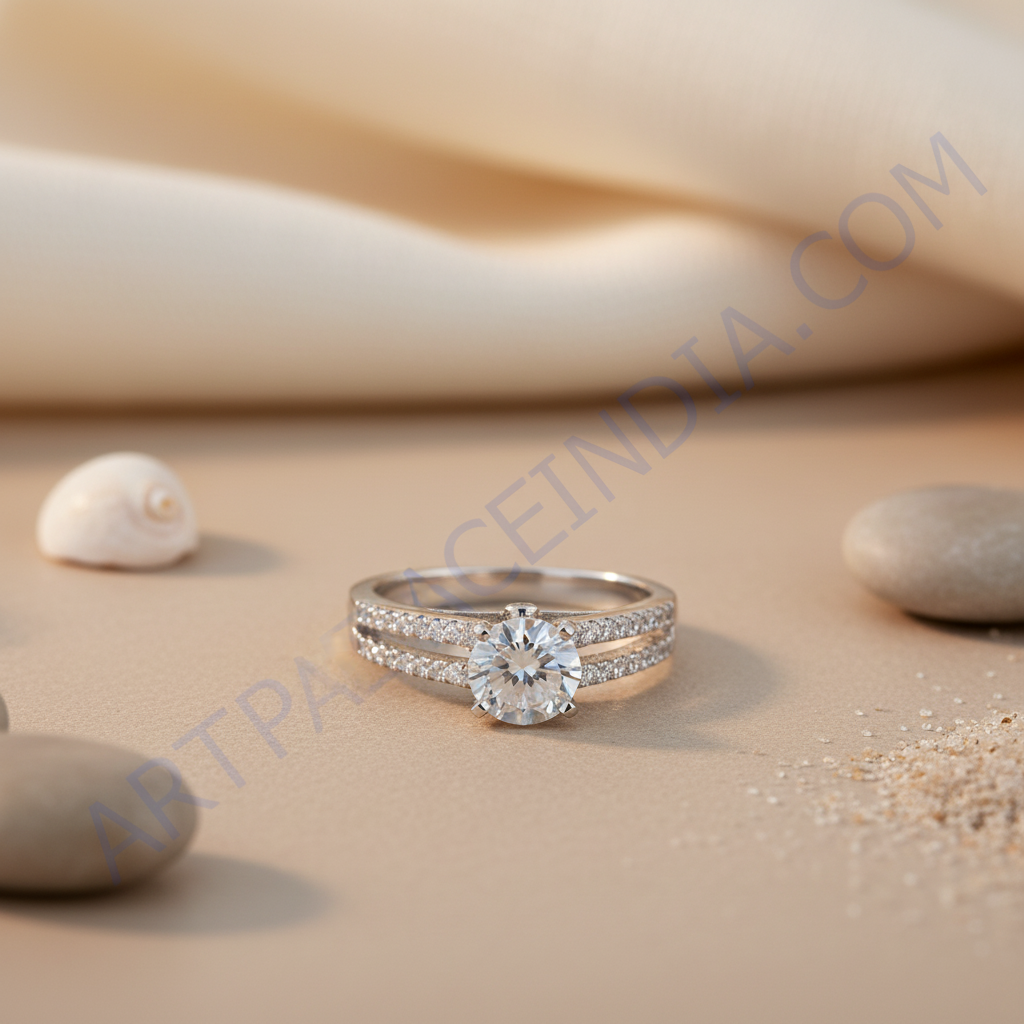 Silver Solitaire Diamond Ring for Women | Engagement Ring