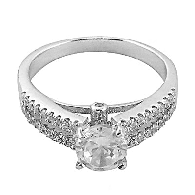 Silver Solitaire Diamond Ring for Women | Engagement Ring