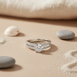 Load image into Gallery viewer, Silver Solitaire Diamond Ring for Women | Engagement Ring
