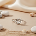 将图像加载到图库查看器中， 925 Silver Halo Diamond Ring for Women | Engagement Gift
