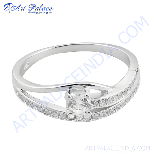 Impressive Cubic Zirconia Silver Ring