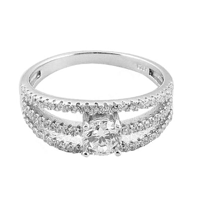 925 Silver Cubic Zirconia Ring | Women's Engagement Ring Gift