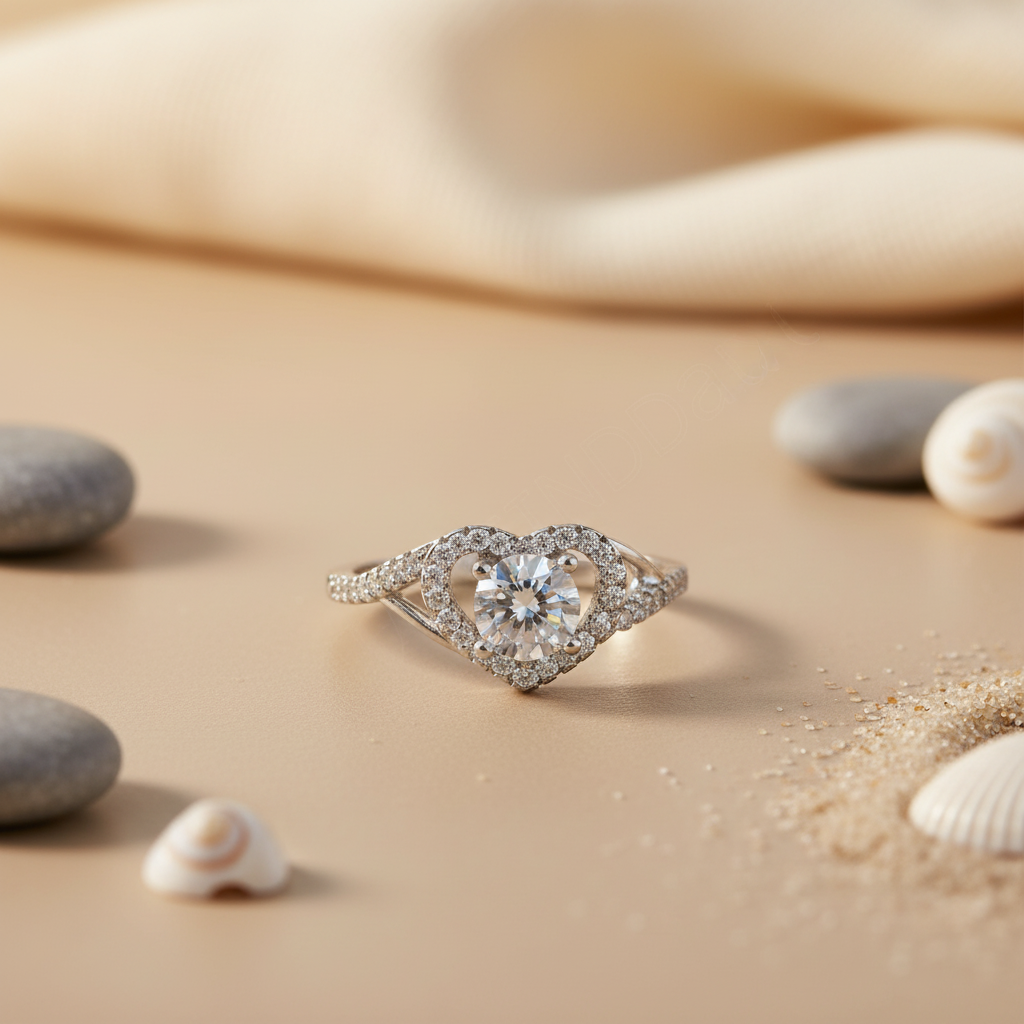 925 Silver Heart Ring with Cubic Zirconia | Women's Ring