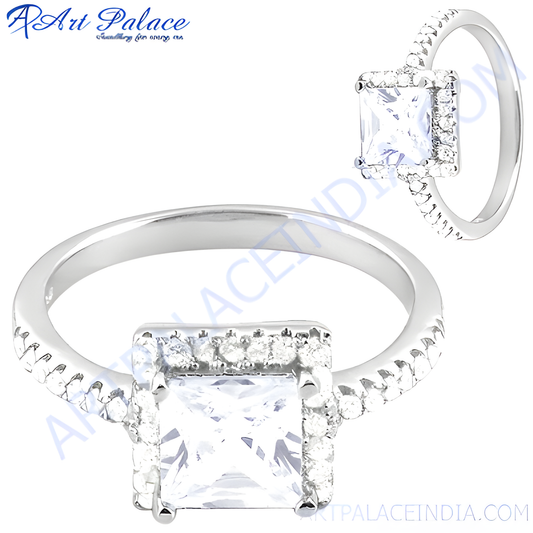 Best Selling Silver Cubic Zirconia Gemstone Ring