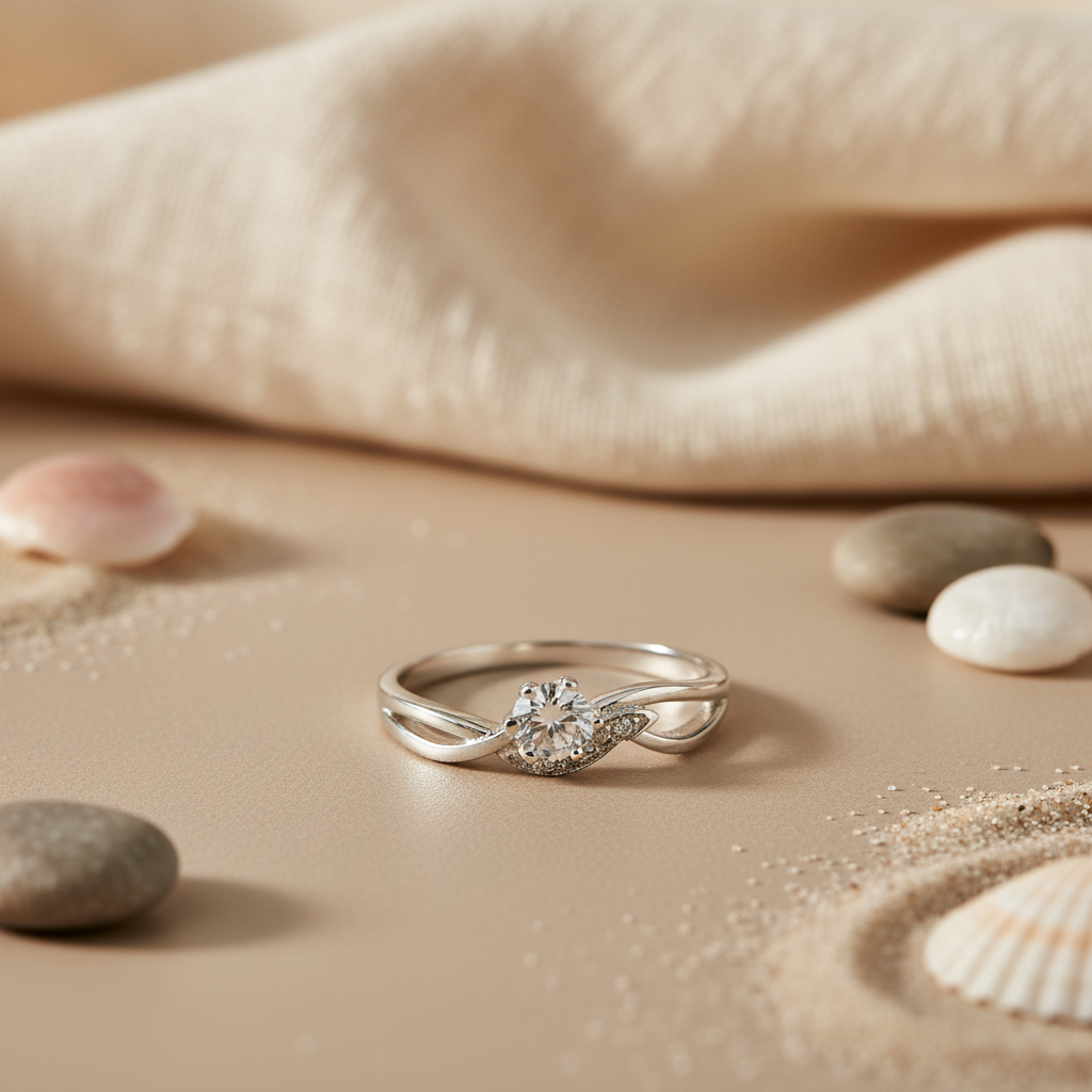 925 Silver Solitaire Engagement Ring | White CZ Stone