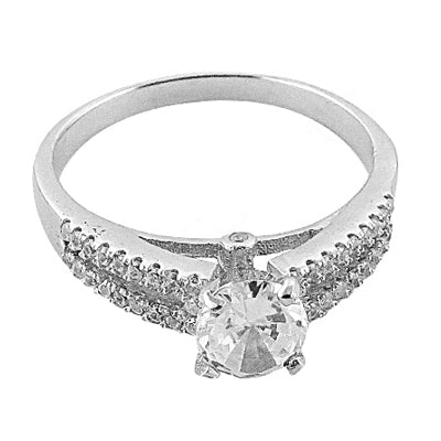 925 Silver Cubic Zirconia Engagement Ring for Women | Gift