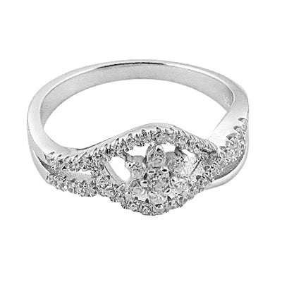 Silver diamond ring for women | wedding ring | gift
