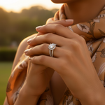 将图像加载到图库查看器中， 925 Silver Diamond Halo Ring for Women | Engagement Ring
