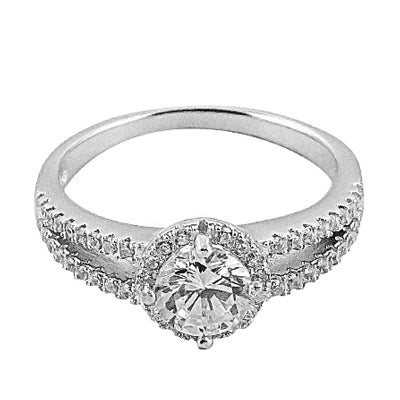 925 Silver Diamond Halo Ring for Women | Engagement Ring