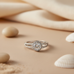 将图像加载到图库查看器中， 925 Silver Diamond Halo Ring for Women | Engagement Ring
