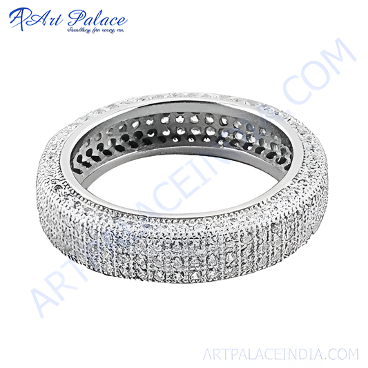 Party Wear Designer Silver CZ Ring