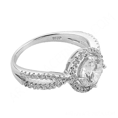 925 Silver Cubic Zirconia Halo Ring for Women | Engagement Gift