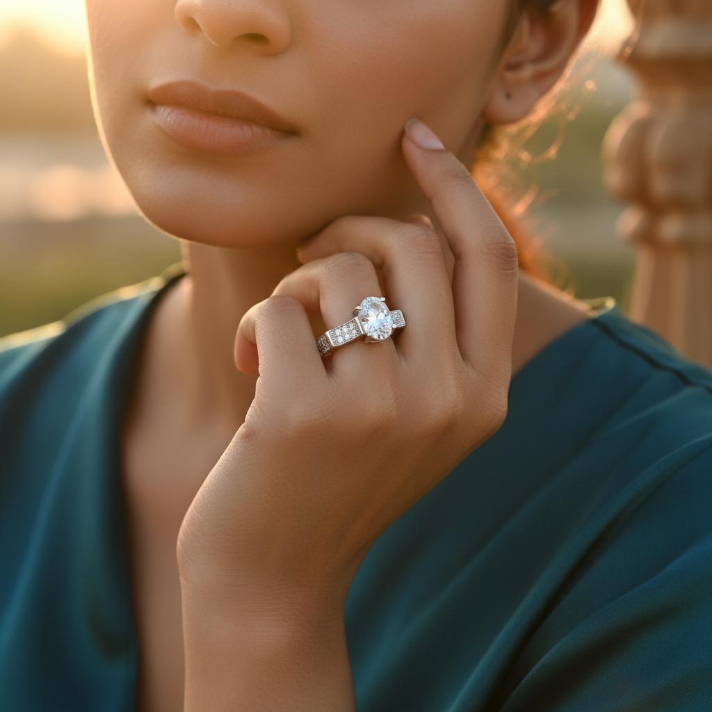 925 Silver Oval Cut Ring | Women's Engagement Ring