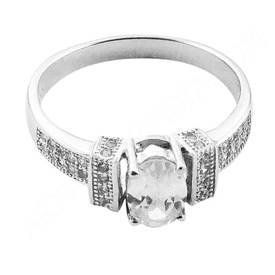 925 Silver Oval White Gemstone Ring for Women | Gift Jewelry