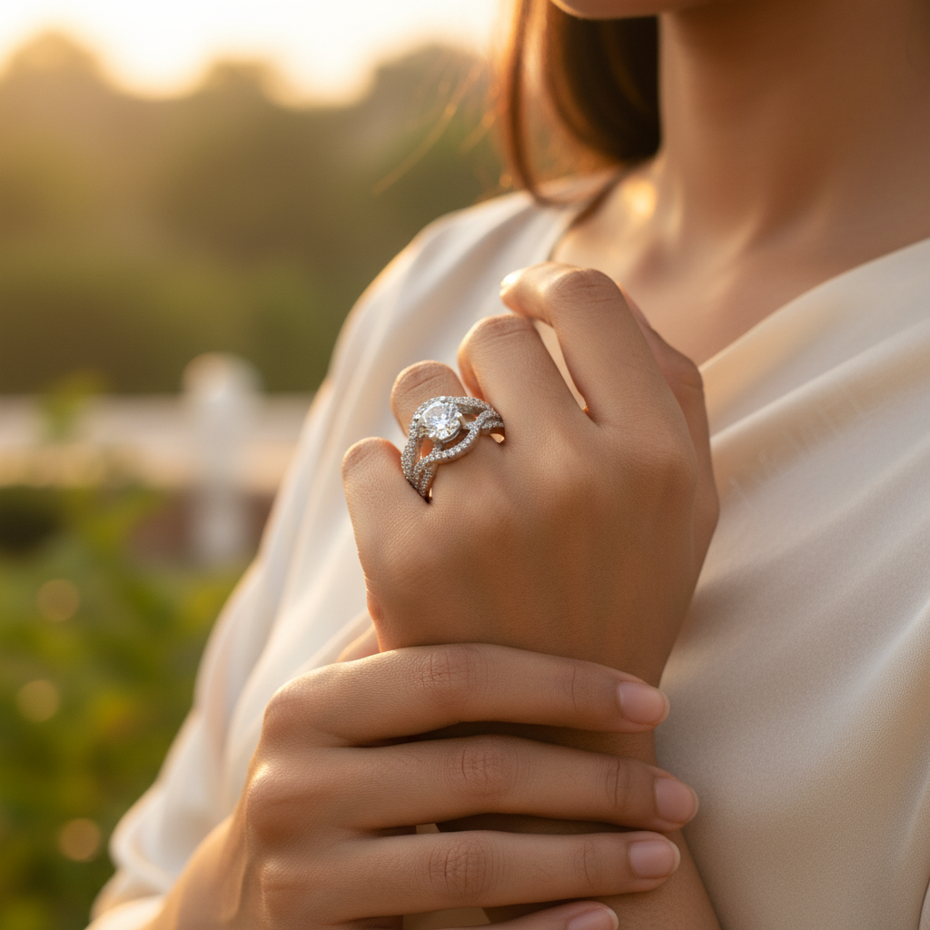 925 Silver Cubic Zirconia Ring for Women | Engagement Ring