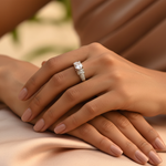 将图像加载到图库查看器中， Silver Oval Cut Cubic Zirconia Ring for Women | Gift Jewelry

