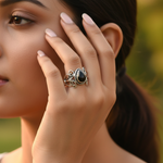Load image into Gallery viewer, 925 Silver Black Onyx Teardrop Ring for Women | Gift Jewelry
