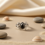 Load image into Gallery viewer, 925 Silver Black Onyx Teardrop Ring for Women | Gift Jewelry
