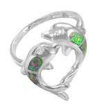 Load image into Gallery viewer, 925 Silver Dolphin Ring with Opal | Women's Jewelry Gift
