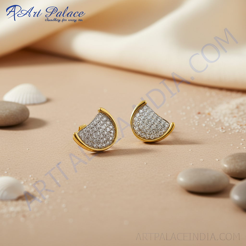 gold plating Crystal Stud Earrings | Women's Fashion Jewelry