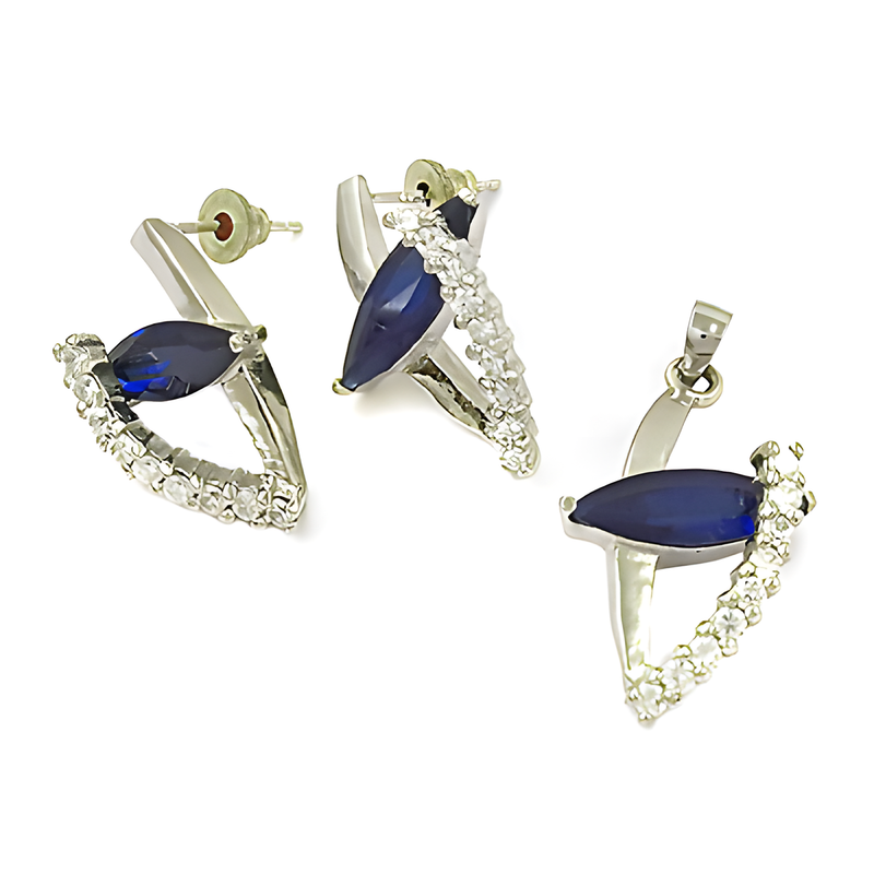 Festive Jewelry Most Fashion Pendant Set with Cubic Zirconia & Iolite