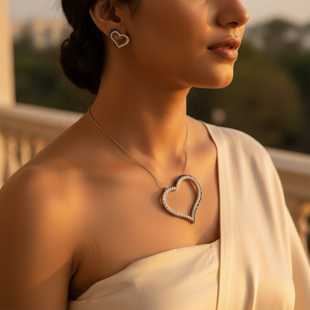 Heart Stud Earrings Set | 925 Silver Cubic Zirconia Women's Jewelry