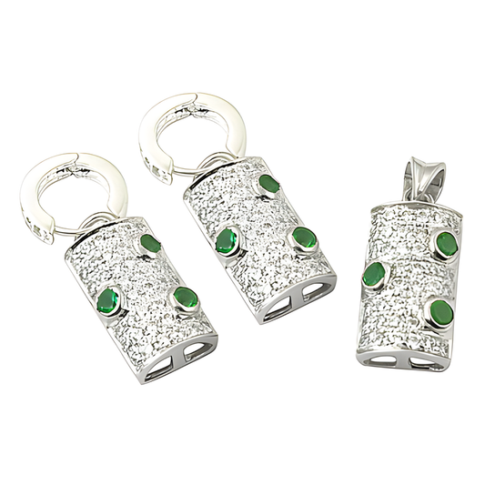 Hot! Dazzling Appetite & Cubic Zircon Gemstones silver Pendant Set Gorgeous Cz Sets 925 Silver Cz Sets