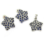 Load image into Gallery viewer, 925 Silver Sapphire Star Earrings &amp; Pendant Set | Gift for Her
