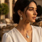 Load image into Gallery viewer, gold plating Leaf Earrings and Pendant Set | Women&#39;s Jewelry Gift
