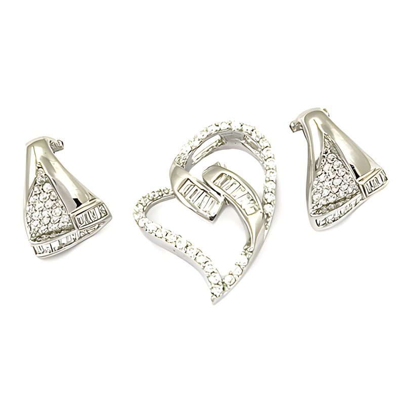 Lady Fashion Pendant Set With Cubic Zirconia In Heart Style