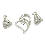 Load image into Gallery viewer, Silver Heart Pendant Earrings Set | Women's Diamond Jewelry

