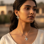 Load image into Gallery viewer, 925 Silver Bow Earrings &amp; Pendant Set for Women | Gift Jewelry
