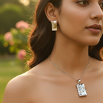 Load image into Gallery viewer, Silver Pendant Earrings Set | Women&#39;s Fashion Jewelry Gift
