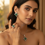 Load image into Gallery viewer, 925 Silver Emerald Jewelry Set for Women | Gift Idea
