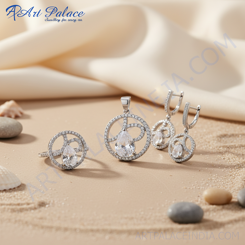 925 Silver Cubic Zirconia Jewelry Set | Women's Gift