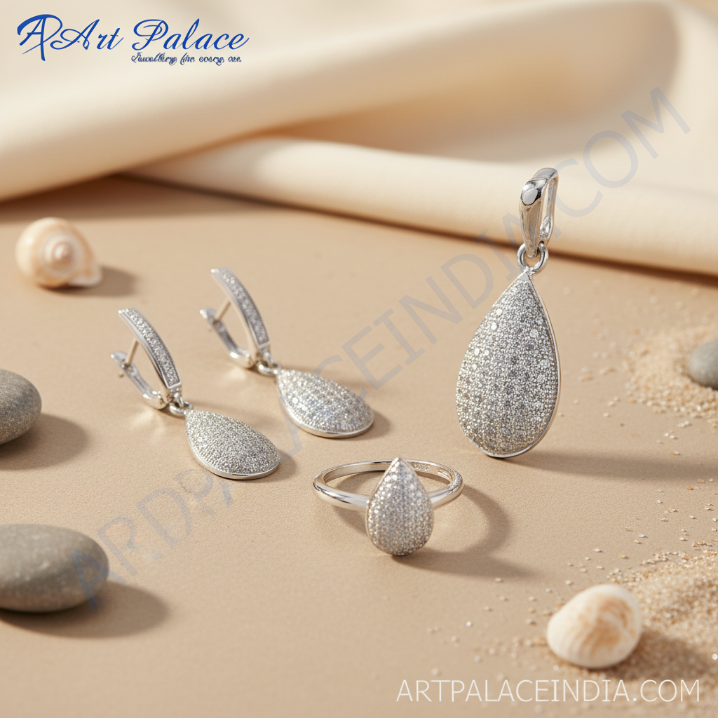 925 silver cubic zirconia jewelry set for women | gift