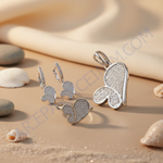 Load image into Gallery viewer, 925 Silver Butterfly Jewelry Set | Earrings, Pendant &amp; Ring
