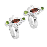 Load image into Gallery viewer, 925 Silver Garnet Toe Rings with Peridot Accents | Women's Jewelry
