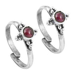 Load image into Gallery viewer, 925 Silver Garnet Toe Rings for Women | Adjustable Jewelry
