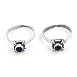 Load image into Gallery viewer, 925 Silver Toe Rings with Gemstone | Adjustable Foot Jewelry
