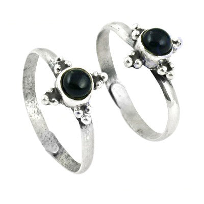 925 Silver Onyx Toe Ring for Women | Minimalist Jewelry
