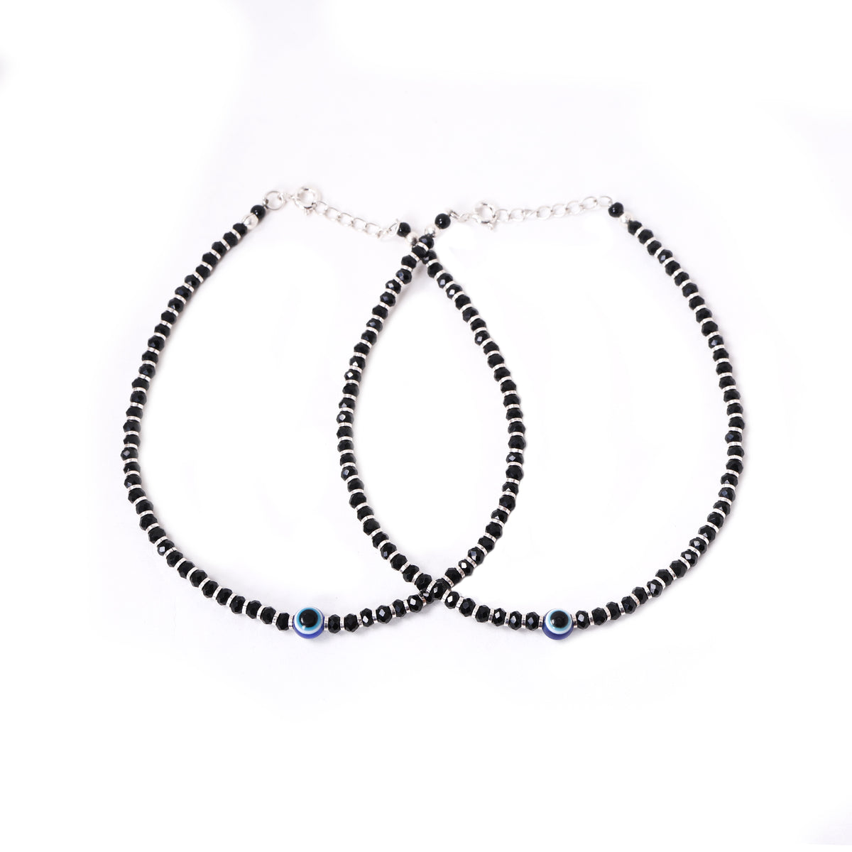 Black bead evil eye anklets for women | protection jewelry gift