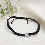 将图像加载到图库查看器中， Black Paracord Star Bracelet | Adjustable Cord Jewelry for Men
