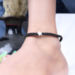 将图像加载到图库查看器中， Black Paracord Star Bracelet | Adjustable Cord Jewelry for Men
