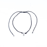 将图像加载到图库查看器中， 925 Silver Floral Charm Anklet on Black Cord | Handcrafted Boho Jewelry
