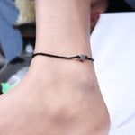将图像加载到图库查看器中， Black Cord Adjustable Bracelet with Oxidized Silver Beads

