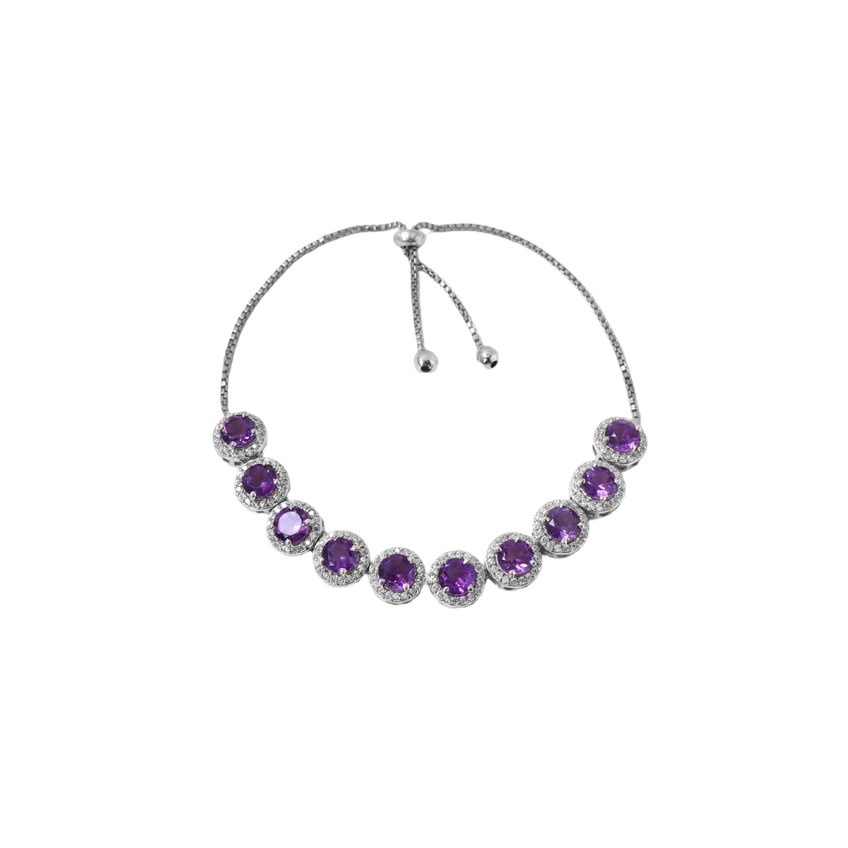 925 silver amethyst bracelet for women | adjustable jewelry